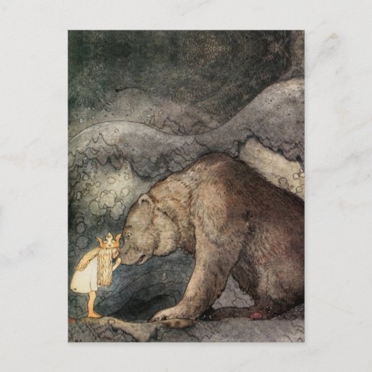 Ze kuste het Beer neus. Briefkaart (Voorkant)