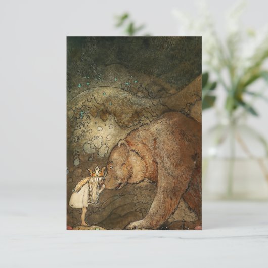 "Ze kuste het Beer" van John Bauer Bedankkaart (Staand voorkant)