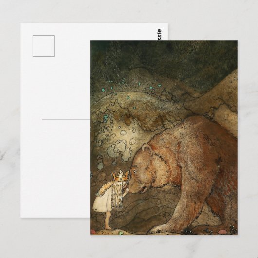 "Ze kuste het Beer" van John Bauer Briefkaart (Voorkant / Achterkant)