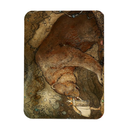 "Ze kuste het Beer" van John Bauer Magneet (Verticaal)