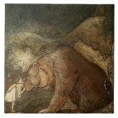"Ze kuste het Beer" van John Bauer Tegeltje (Voorkant)