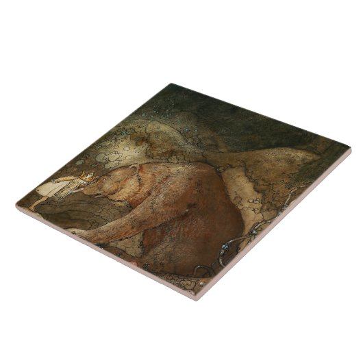 "Ze kuste het Beer" van John Bauer Tegeltje (Zijkant)