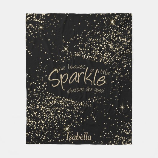 Ze laat een beetje over waar ze ook gaat fleece deken (Voorkant)