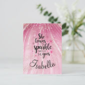 Ze laat een kleine, luxe, gepersonaliseerde P Briefkaart (Staand voorkant)