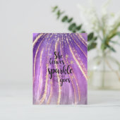 Ze laat een kleine luxe glitter achter briefkaart (Staand voorkant)