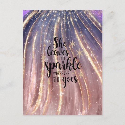 Ze laat een kleine luxe glitter achter briefkaart (Voorkant)