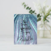 Ze laat een kleine luxe op maat achter briefkaart (Staand voorkant)