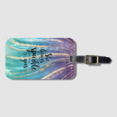 Ze laat een kleine penseelpenselen achter en glitt bagagelabel (Voorkant (horizontaal))