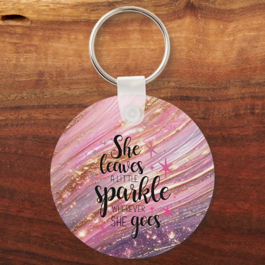 Ze laat een kleine penseelpenselen achter en glitt sleutelhanger (Voorkant)