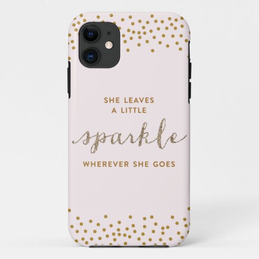 Ze laat een kleine sprankelende iPhone-hoes achter Case-Mate iPhone Case (Achterkant)