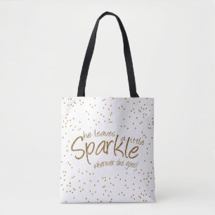 Ze laat een kleine vlek achter in Gold & White Des Tote Bag