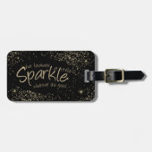 Ze laat een kleine vlek achter in goud en zwart bagagelabel (Voorkant horizontaal)