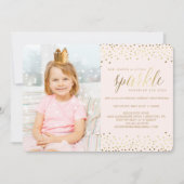 Ze laat een Little Sparkle® VERJAARDAG UITNODIGING (Voorkant)