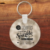 Ze laat een pekeltje achter op goud en parels sleutelhanger (Voorkant)