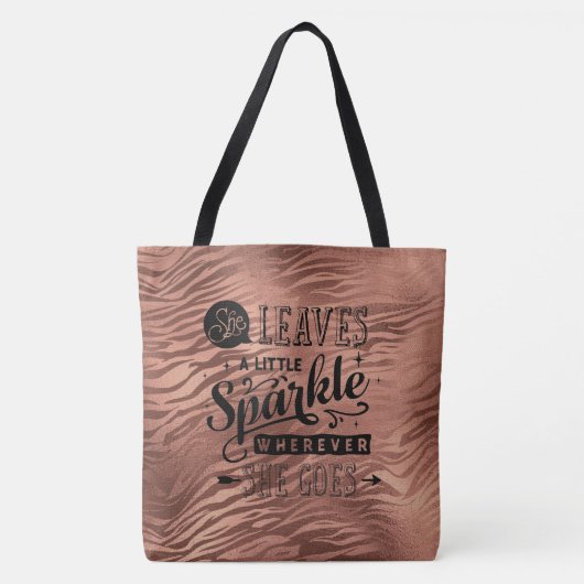 Ze laat Sparkle Roos Tiger Print Tas (Voorkant)