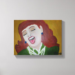 Ze lachte canvas afdruk