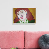 Ze lachte canvas afdruk (Insitu (Woonkamer))