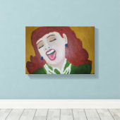 Ze lachte canvas afdruk (Insitu (Houten vloer))