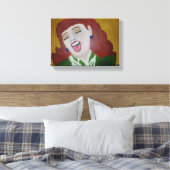 Ze lachte canvas afdruk (Insitu (Slaapkamer))