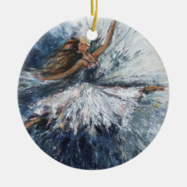 "Ze leapt" Art Ornament