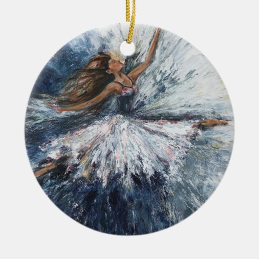 "Ze leapt" Art Ornament (Voorkant)