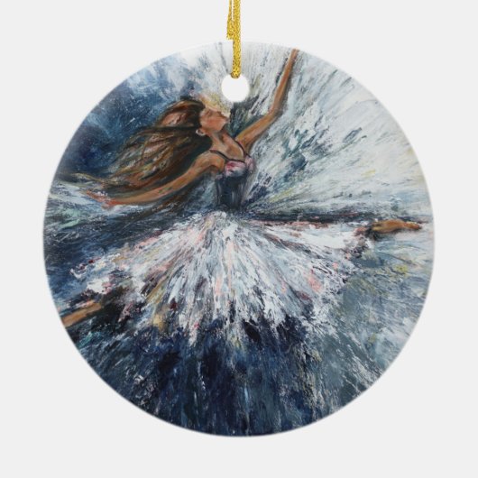 "Ze leapt" Art Ornament (Achterkant)