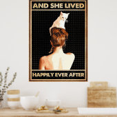 Ze leefde gelukkig altijd na de kat-verticale poster (Keuken)