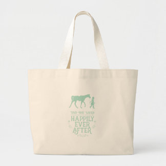 Ze leefde gelukkig na het paardenpaard grote tote bag