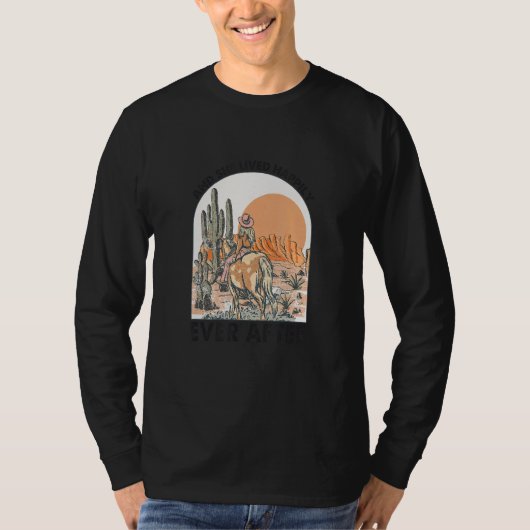 Ze leefde gelukkig na Western gescheiden delen T-shirt (Voorkant)