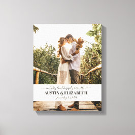 Ze leefden gelukkig ever na bruiloft signage canvas afdruk