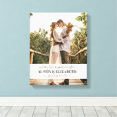 Ze leefden gelukkig ever na huwelijksaanduiding canvas afdruk (Insitu (Houten vloer))