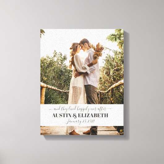 Ze leefden gelukkig ever na huwelijksaanduiding canvas afdruk (Voorkant)