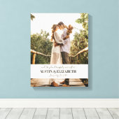 Ze leefden gelukkig ever na huwelijksbord canvas afdruk (Insitu (Houten vloer))