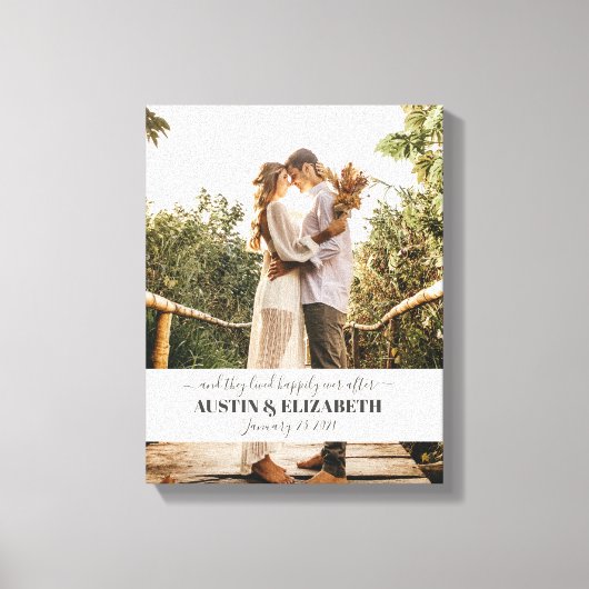 Ze leefden gelukkig ever na huwelijksbord canvas afdruk (Voorkant)