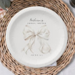 Ze legt de knoop in de witte boog papieren bordje<br><div class="desc">Eenvoudige witte boog design papier borden voor vrijgezellenfeesten. Achtergrondfoto door Freepik.</div>