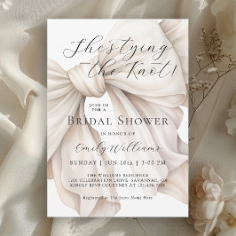 Ze legt de knoop in het witte boog Vrijgezellenfee Kaart