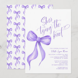 Ze legt de knoop Paarse boog Vrijgezellenfeest vas Kaart