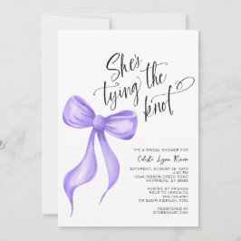 Ze legt de knoop Paarse boog Vrijgezellenfeest vas Kaart