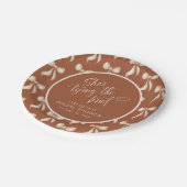 Ze legt de knoop Terracotta Bow Vrijgezellenfeest Papieren Bordje (Gekanteld)