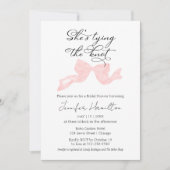 Ze legt de knoop vast | Roze Bow-Vrijgezellenfeest Kaart (Voorkant)