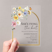 Ze legt de knoop vast | Vrijgezellenfeest van wild Acryl Uitnodigingen (Insitu (Draagbaar))