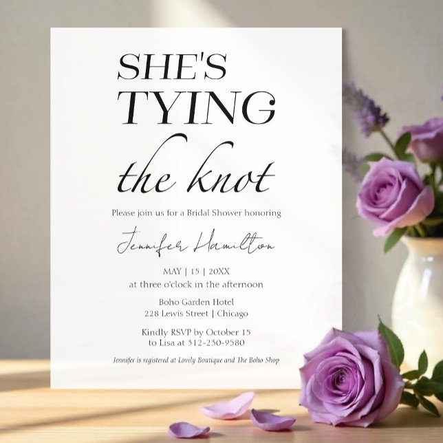 Ze legt de knoop vast | Zwart-wit Vrijgezellenfees (Creator heeft geüpload)