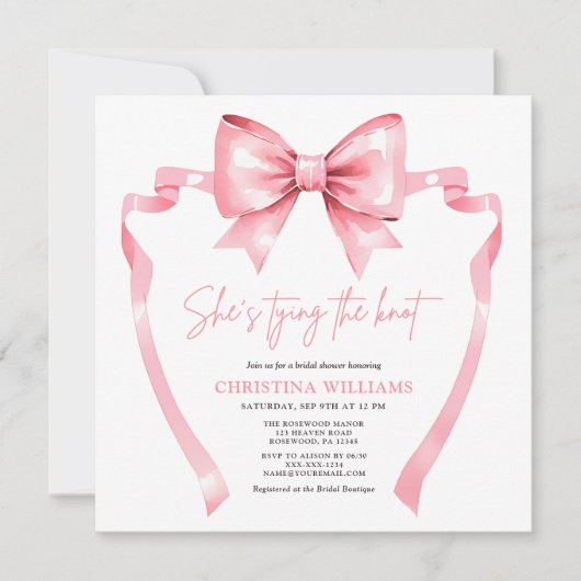 Ze legt het knoop Vrijgezellenfeest vast Kaart (Voorkant)