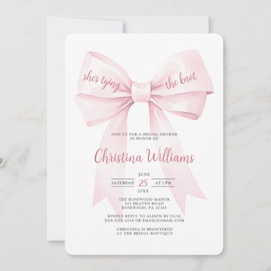 Ze legt het knoop Vrijgezellenfeest vast Kaart (Voorkant)