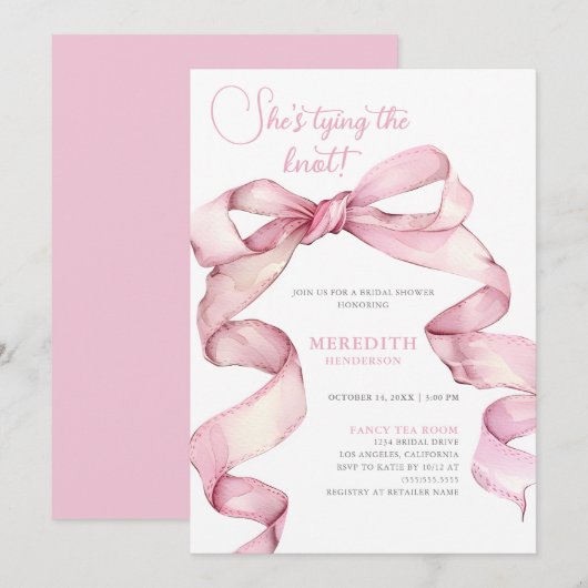 Ze legt het knoop Vrijgezellenfeest vast Kaart (Voorkant / Achterkant)