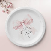 Ze legt het knoop Vrijgezellenfeest vast Papieren Bordje