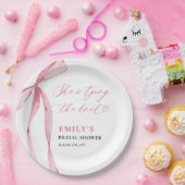 Ze legt het knoop Vrijgezellenfeest vast Papieren Bordje (Feest)