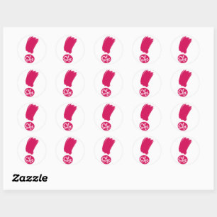 Ze legt Stickers uit