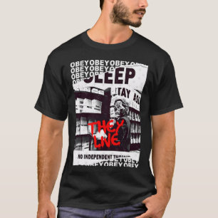 Ze leven gehoorzaam retro cult klassieke horror fa t-shirt