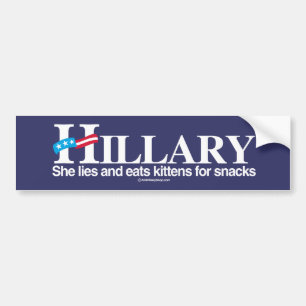Ze liegt en eet kittens - Anti-Hillary - white - Bumpersticker